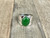 Natural Jade Large Ring, Diagonal Cab - Silver