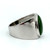 Natural Jade Large Ring, Diagonal Cab - Silver