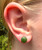 Natural Jade 8mm Dome Stud Earrings Sterling Silver