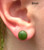 Natural Jade 8mm Dome Stud Earrings Sterling Silver