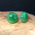 Natural Jade 8mm Dome Stud Earrings Sterling Silver