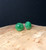 Natural Jade 8mm Dome Stud Earrings Sterling Silver