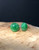 Natural Jade 8mm Dome Stud Earrings Sterling Silver