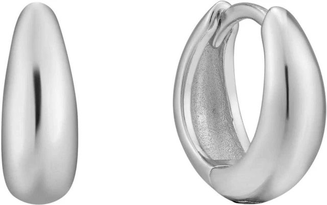 Ania Haie rhodium-plated huggie hoop earrings