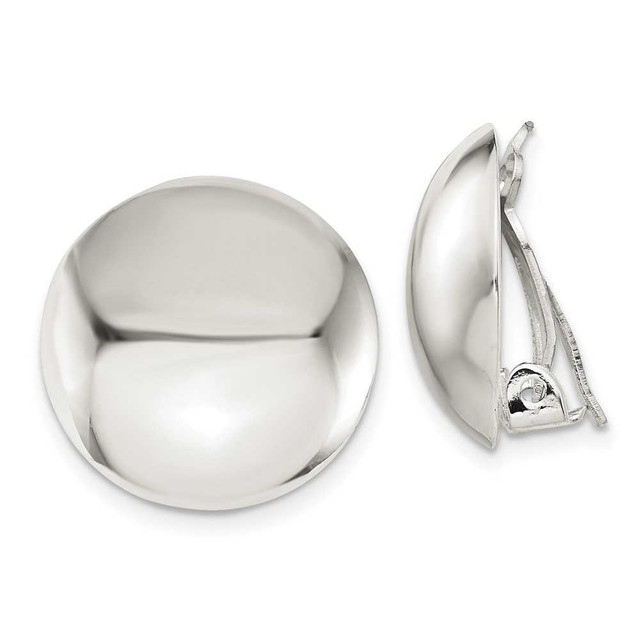 Sterling silver button clip-on earrings