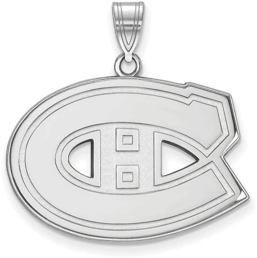 14K White Gold NHL Montreal Canadiens Large Pendant by  display picture 1