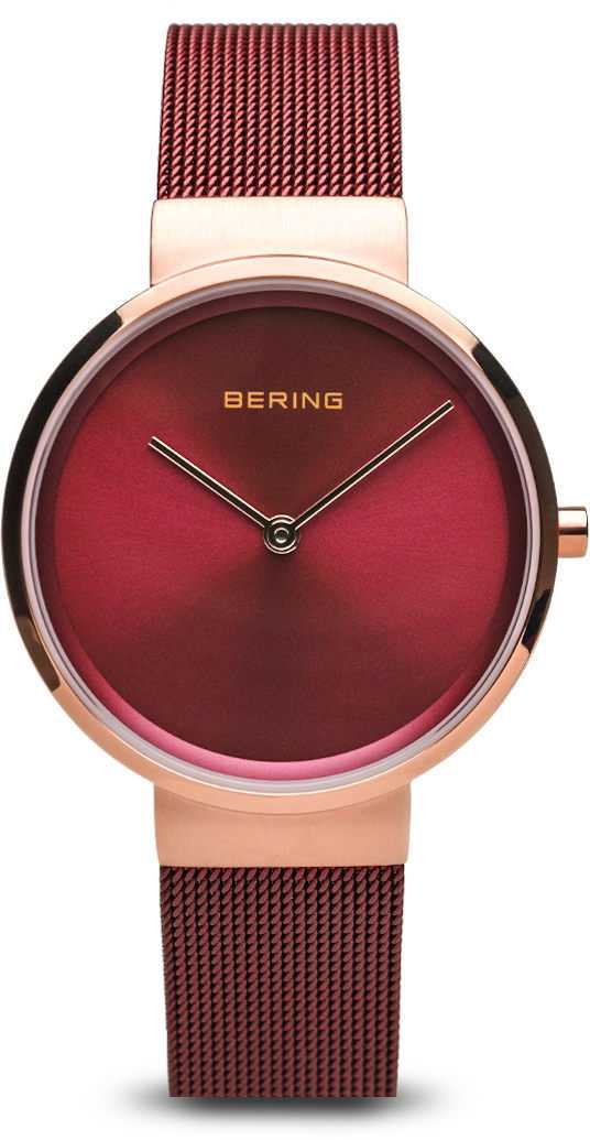 Bering Time Watch Classic Ladies Red Dial and Mesh Band 14531