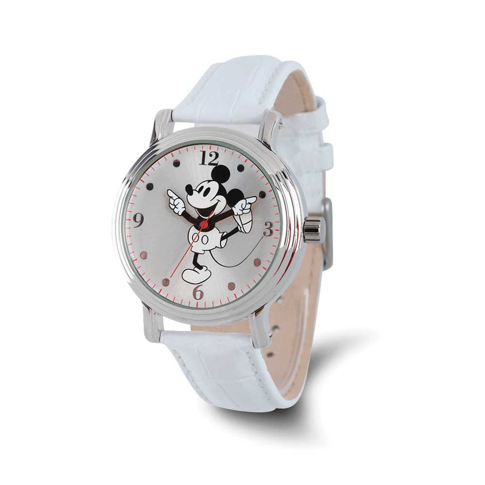 Disney Adult Size White Strap Mickey Mouse w/ Moving Arms Watch by