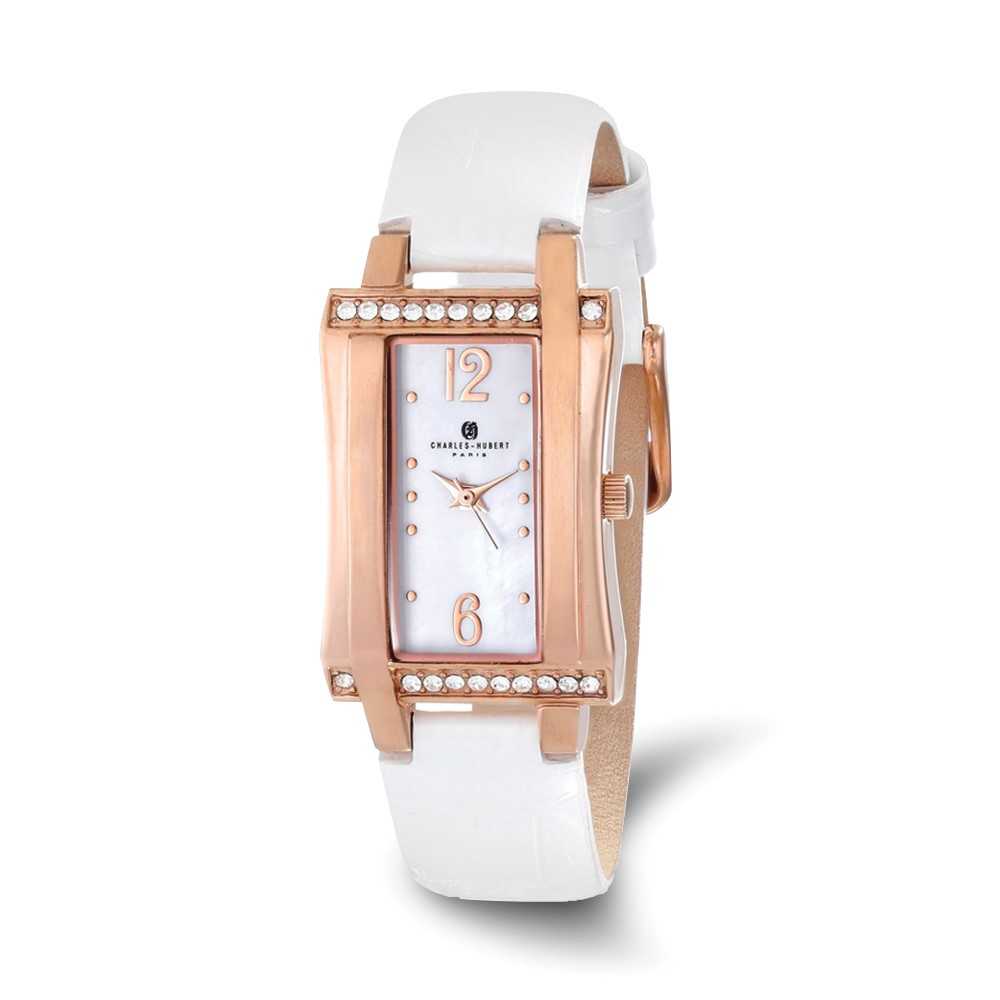Ladies Charles Hubert IP Rose Stainless Leather 23x32mm  display picture 1