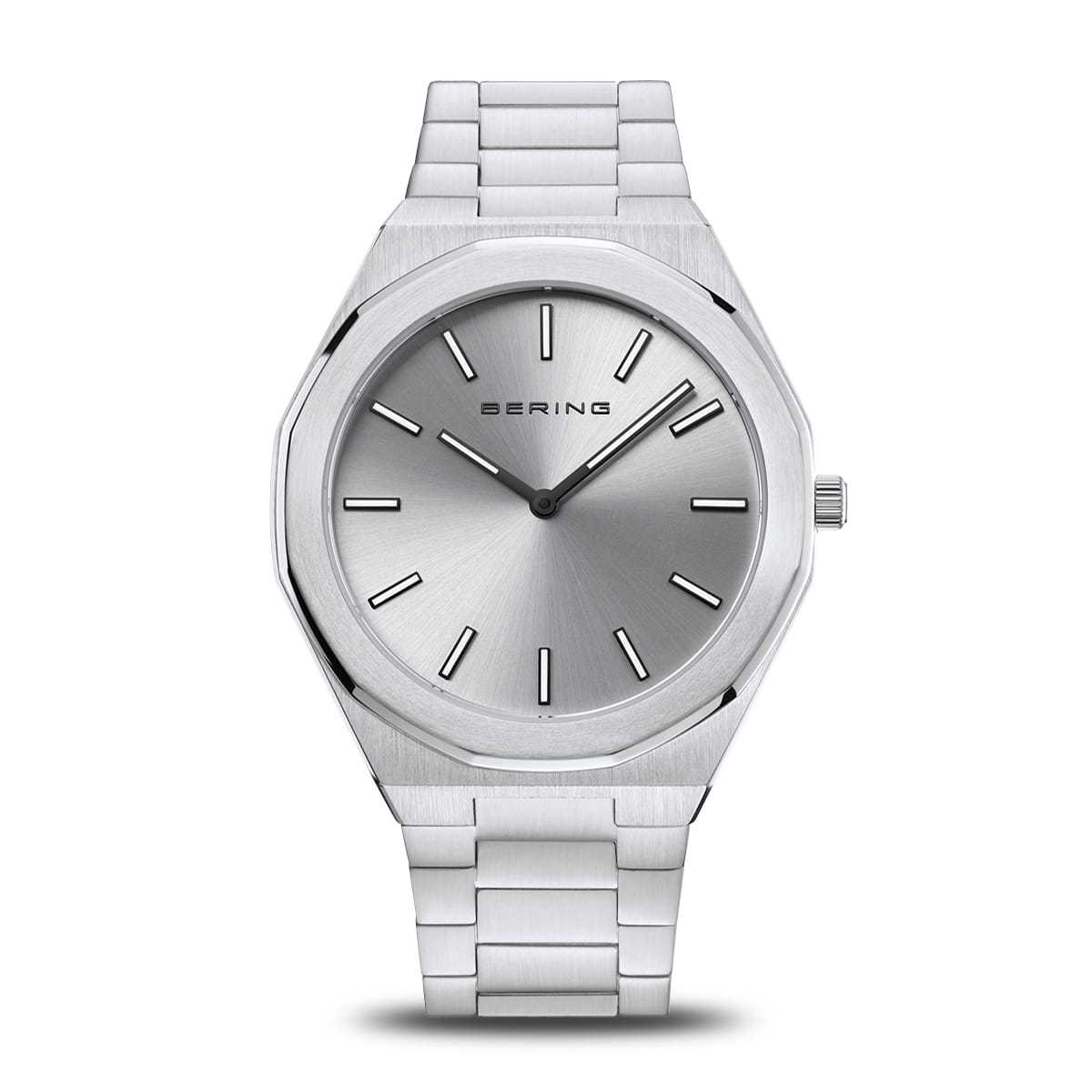 Bering Time - Classic - Mens Polished/Brushed Silver-tone Watch 