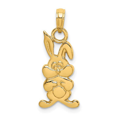10K Yellow Gold Rabbit Pendant at BillyTheTree Jewelry