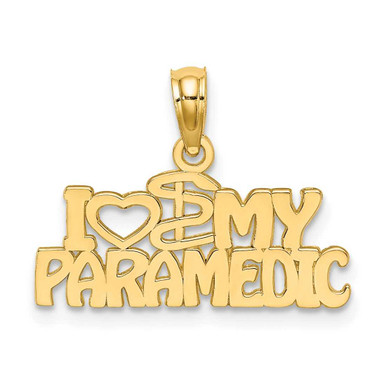 14K Yellow Gold I Heart My Paramedic Pendant at BillyTheTree Jewelry
