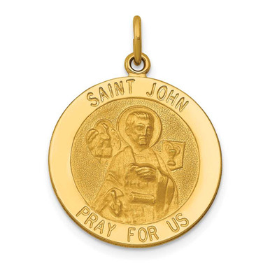 14K Yellow Gold Saint John Medal Pendant at BillyTheTree Jewelry