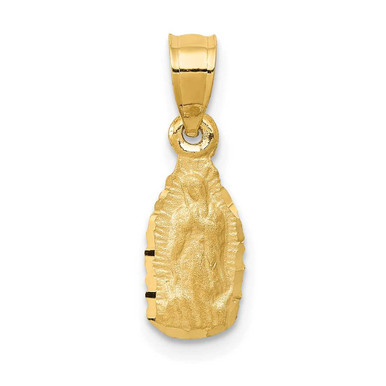 14K Yellow Gold Satin & Shiny-Cut Our Lady Of Guadalupe Pendant at ...