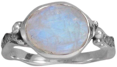 Oxidized Rainbow Moonstone Ring main image 1