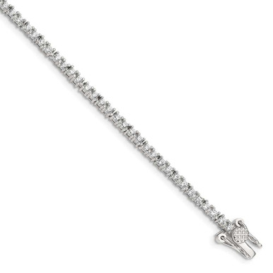 Sterling Silver CZ Kiss Cross Tennis Set