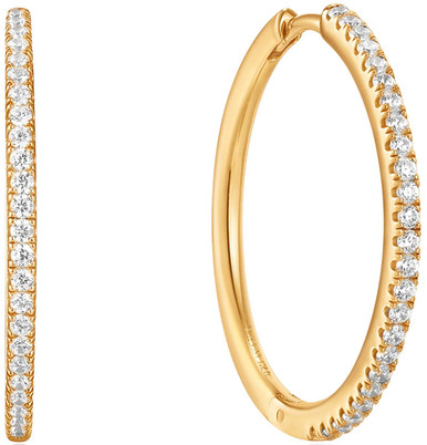 Ania Haie Gold Black Agate Drop Hoop Earrings main image 1