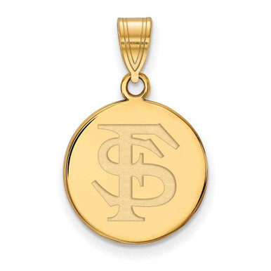 10K Yellow Gold Florida State University Medium Disc Pendant by LogoArt ...