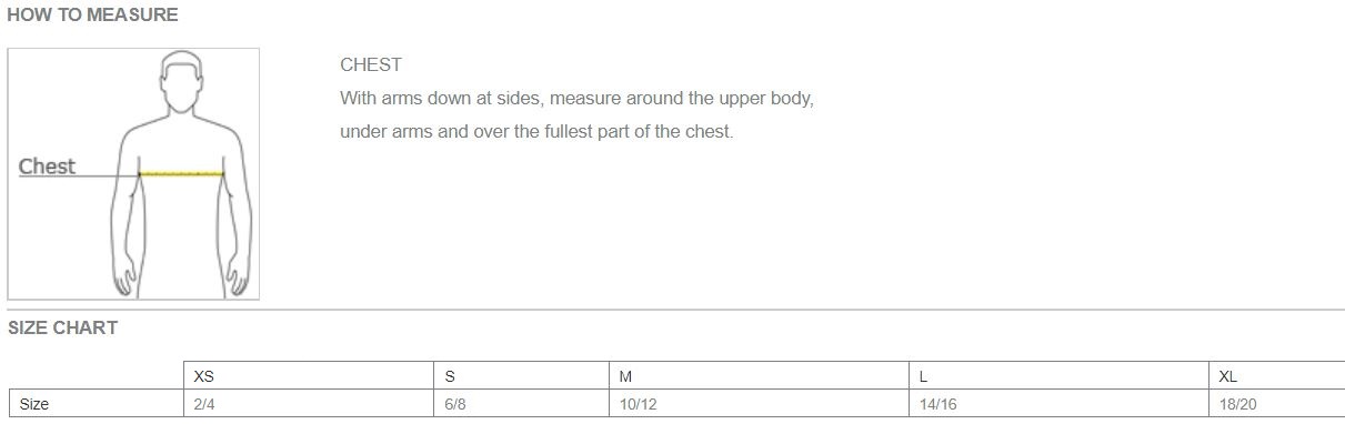 polo youth size chart