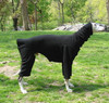 Whippet Black Heavy Fleece Hooded Bodysuit