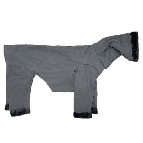 Whippet Forge Grey Heavy Fleece Hooded Bodysuit