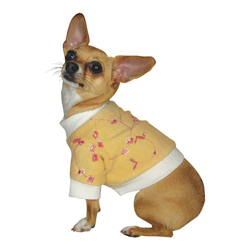 Toy & Teacup Yellow Flowers Fleece Sweater Toy & Teacup Yellow Flowers Fleece Sweater