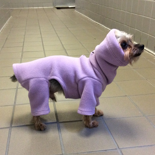 Toy & Teacup Lavender Fleece Hooded Bodysuit Toy & Teacup Lavender Fleece Hooded Bodysuit