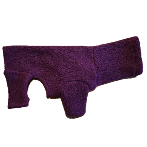 Toy & Teacup Plum Sherpa Fleece Hooded Bodysuit