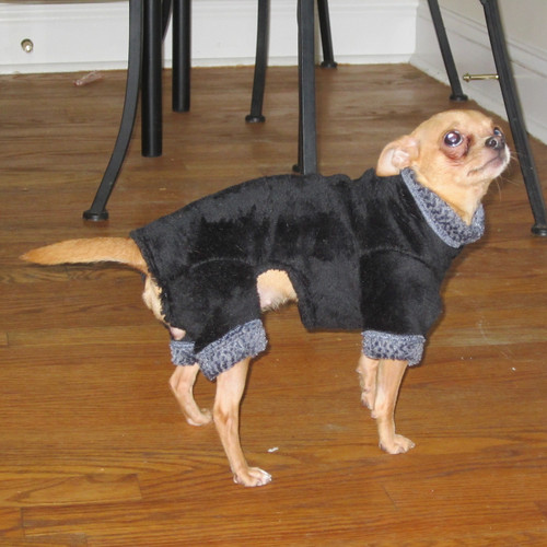 Toy & Teacup Black/Grey Windblock Fleece Bodysuit