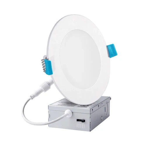 Euri Lighting DLC4S-10W205se Commercial LED CA Compliant 60-Watt Equivalent 4” Slim Recessed Downlight with Junction Box 5 Color Selectable Dimmable