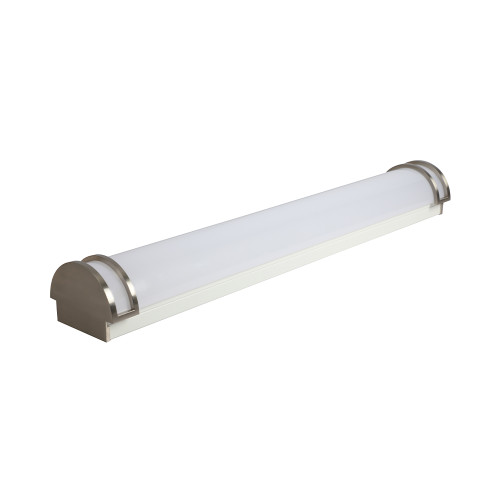 Euri Lighting EIN-VL19FR-3002e Residential LED 28/35/40 Watt 4ft. Vanity Light 3 Color and 3 Wattage Selectable Dimmable, Brushed Nickel Double Rings Frosted Lens
