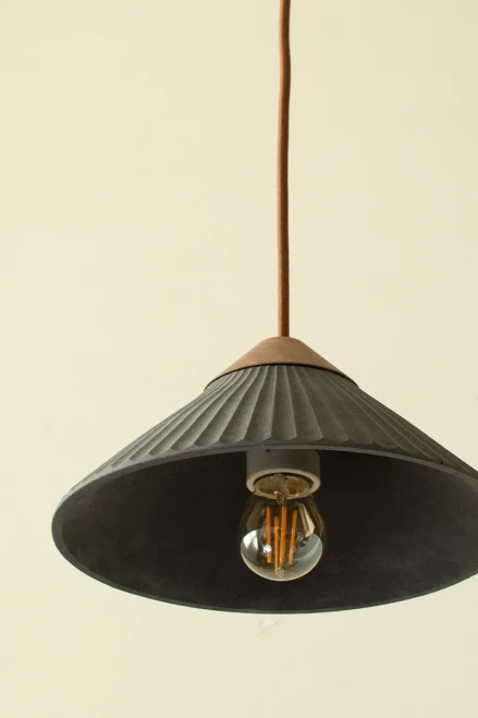 Euri Lighting EIN-HL3DG-1100 Artisan Concrete Collection Summit Mountain Pendant Fixture, Dark Grey