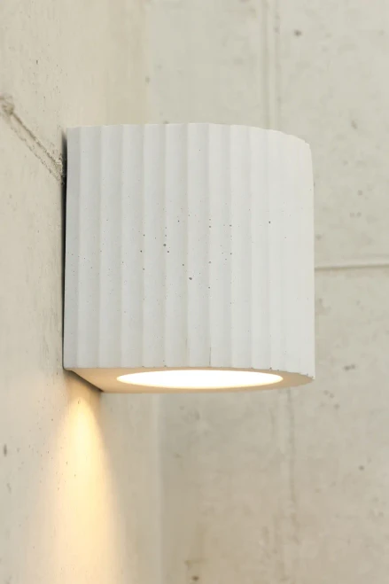 Euri Lighting EOL-WL62CW-1100 Artisan Concrete Collection Corinthian Wall Sconce Fixture Cream White