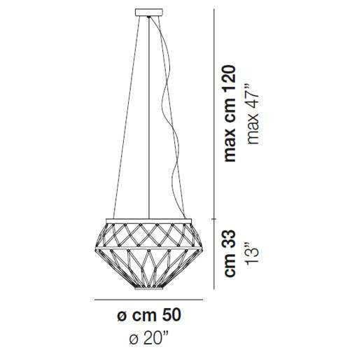 Vistosi Starnet SP Diamante 50 Pendant Light