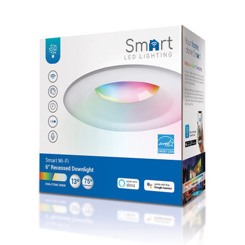 Euri Lighting LIS-DLC1000e Smart Wi-Fi LED Downlight Dimmable Multicolor CCT & RGB