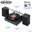 Bluetooth transmission wirelessly play your records to paired BT speakers
3 speed stereo drive 33/45/78
auxillary input jack for connecting mp3 players or phones
pitch adjust for optimizing record speed and sound quality
metal tone arm
auto stop switch
stereo headphone jack
stereo Bluetooth speakers included
output:2X10w RMS
Power:ac 120v adaptor included Bluetooth transmission wirelessly play your records to paired BT speakers
3 speed stereo drive 33/45/78
auxillary input jack for connecting mp3 players or phones
pitch adjust for optimizing record speed and sound quality
metal tone arm
auto stop switch
stereo headphone jack
stereo Bluetooth speakers included
output:2X10w RMS
Power:ac 120v adaptor included