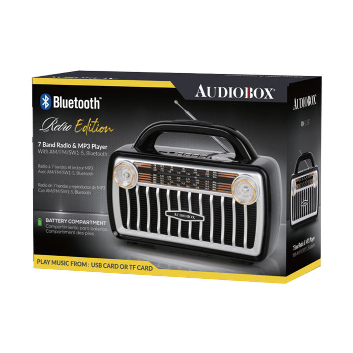 RX-511BT Audiobox 7-Band Retro Style Radio with Bluetooth and MP3