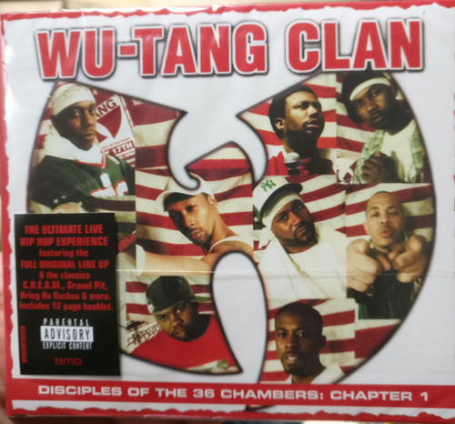Wu-Tang Clan ‎– Disciples Of The 36 Chambers: Chapter 1
Label:
Wu-Tang Records ‎– BMGCAT393CD, BMG ‎– BMGCAT393CD, Sanctuary ‎– BMGCAT393CD
Format:
CD, Compilation
Country:
UK
Released:
2019
Genre:
Hip Hop
Style:
 
Disciples Of The 36 Chambers: Chapter 1 (CD, Compilation) for sale
More Images

Tracklist
Position	Title/Credits	Duration
1	Bring Da Ruckus	
2	Da Mystery Of Chessboxin'	
3	Clan In Da Front	
4	C.R.E.A.M.	
5	Wu-Tang Clan Ain't Nuthin' To F' Wit	
6	Shame On A Nigga	
7	Ghost Deini	
8	Re-United	
9	For Heaven's Sake	
10	Criminology	
11	Incarcerated Scarfaces	
12	Brooklyn Zoo	
13	Bring The Pain	
14	It's Yourz	
15	Liquid Swords	
16	One Blood Under W	
17	Ice Cream	
18	Triumph	
19	In The Hood	
20	Run, Pt. 1	
21	Run, Pt. 2	
22	Tearz	
23	Method Man	
24	Dog Shit	
25	Shimmy Shimmy Ya	
26	Y'all Been Warned	
27	Gravel Pit