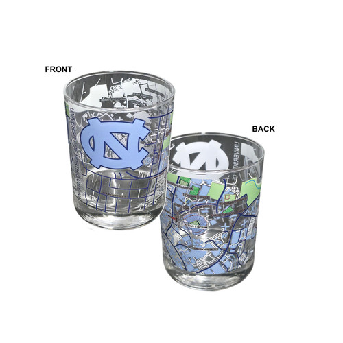 14oz Campus Map Rocks Glass