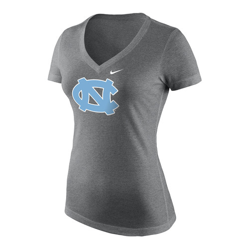 Nike Ladies' Logo Triblend V-Neck T (Grey)