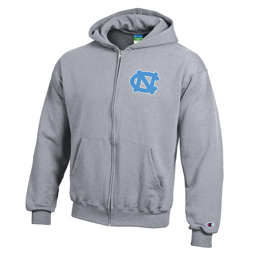 Youth NC Logo Full-Zip Hood (Grey)