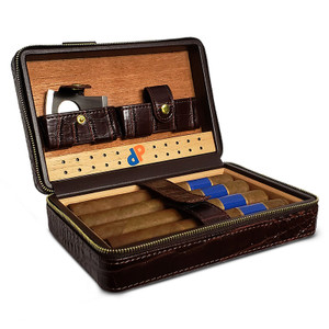Alligator Zip Cigar Travel Case with Cutter Alligator Zip Cigar Travel Case with Cutter