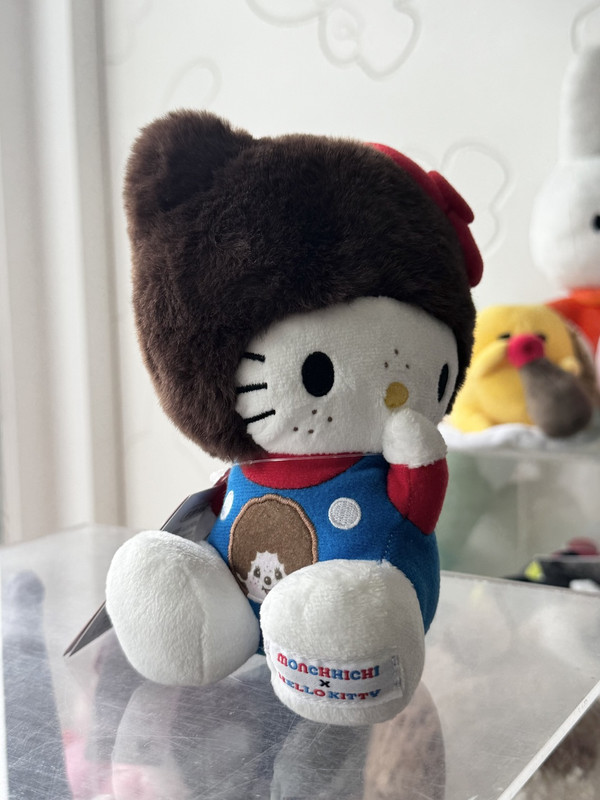 Monchhichi in Hello Kitty Overalls Plush