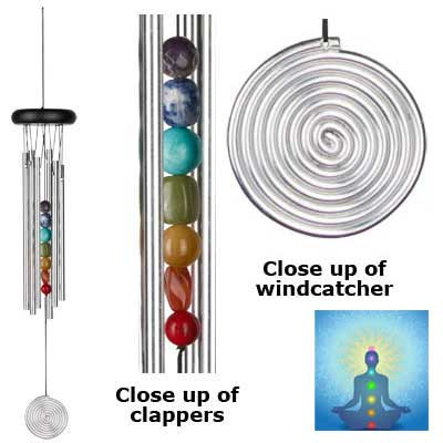 Woodstock Chimes Chakra Seven Stones, Decorative Wind Chime, Buddhist