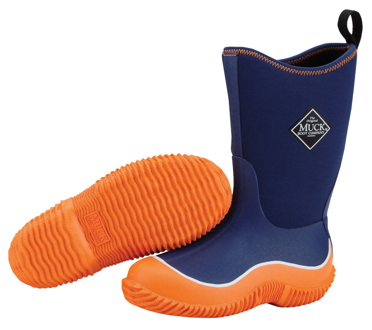 Muck Boot Kids Hale Orange Navy Blue Winter Snow Boots Kbh