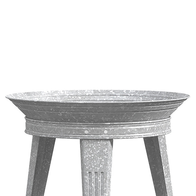 Panacea Vintage Metal Bird Bath and Stand, Galvanized