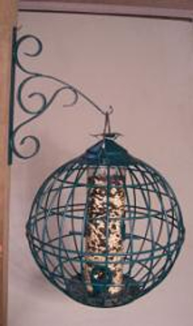 Songbird Essentials Caged Seed Feeder Round Green