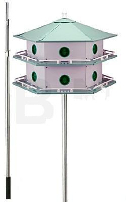 Heath Purple Martin 12 Room House w/ 15' Pole