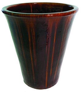 Ceramic V Shaped Urn Tan/Black