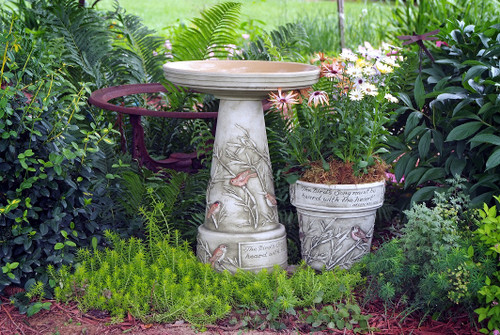 Burley Clay Songbirds Birdbath